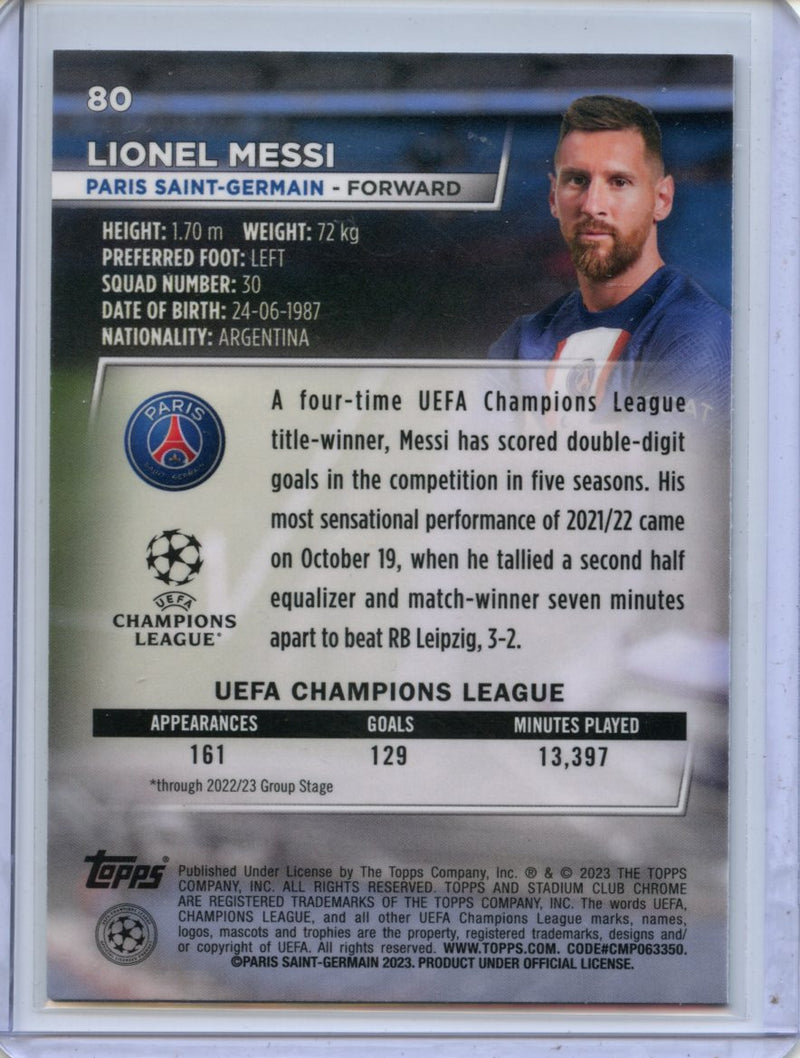 2022-23 Stadium Club Chrome UEFA CC Lionel Messi