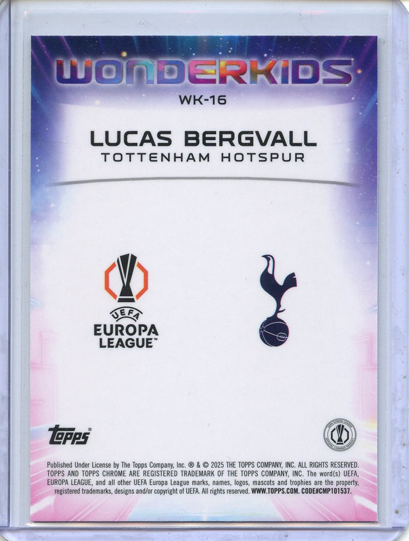 2024-25 Topps Chrome UEFA Club Comps Lucas Bergvall Wonderkids WK-16