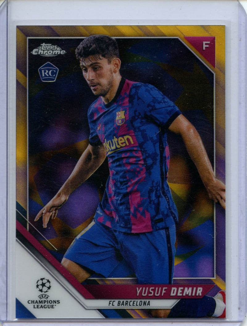 2021-22 Topps Chrome UEFA CL Yusuf Demir Purple & Gold Starball
