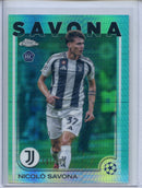 2024-25 Topps Chrome UEFA Club Comps Nicolo Savona Aqua Prism 191/199
