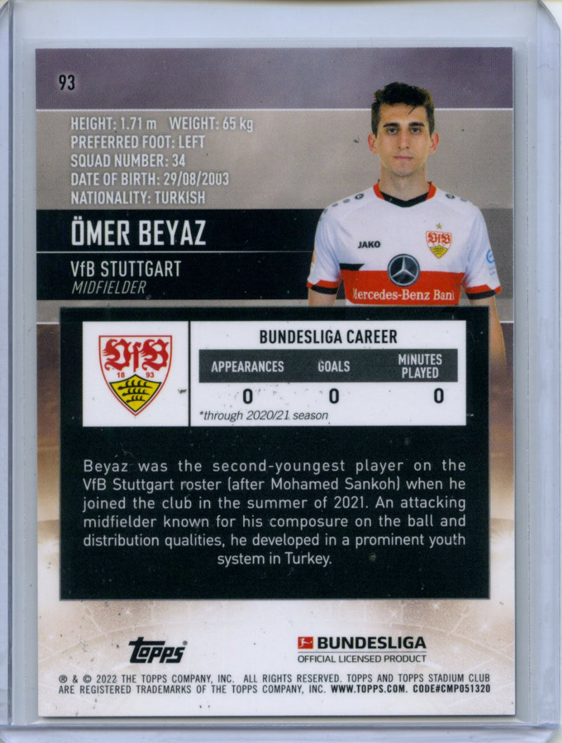 2021-22 Topps Bundesliga Stadium Club Chrome Omer Beyaz