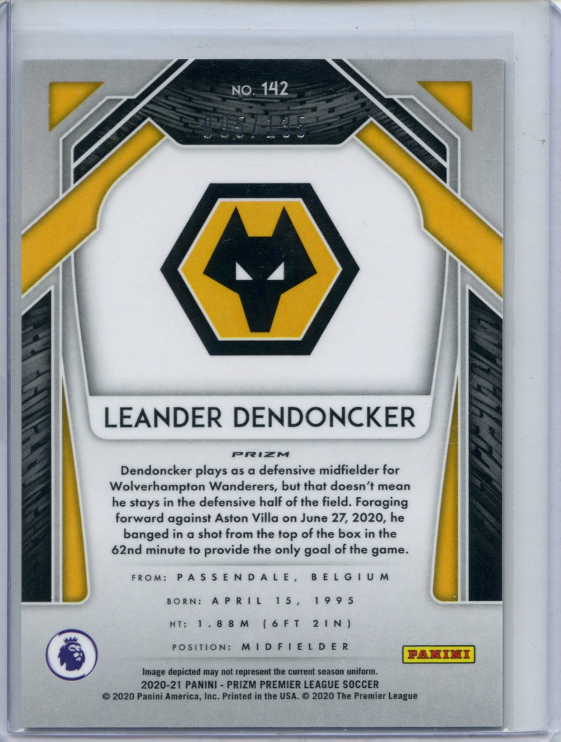 2020-21 Panini Prizm Premier League Leander Dendoncker Red Mojo Prizm 95/135