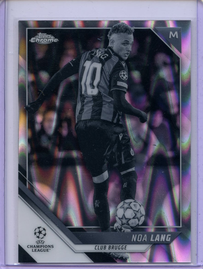 2021-22 Topps Chrome UEFA CL Noa Lang Black & White Ray Wave Refractor