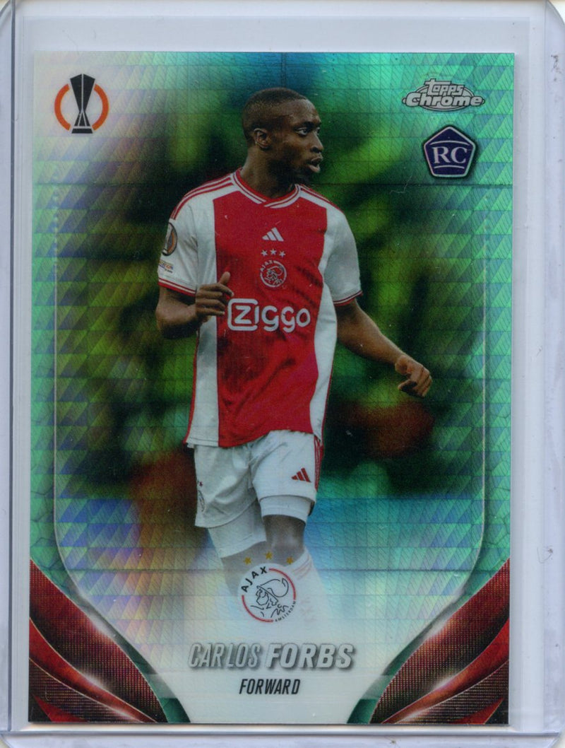 2023-24 Topps Chrome UEFA Carlos Forbs Aqua Prism Refractor