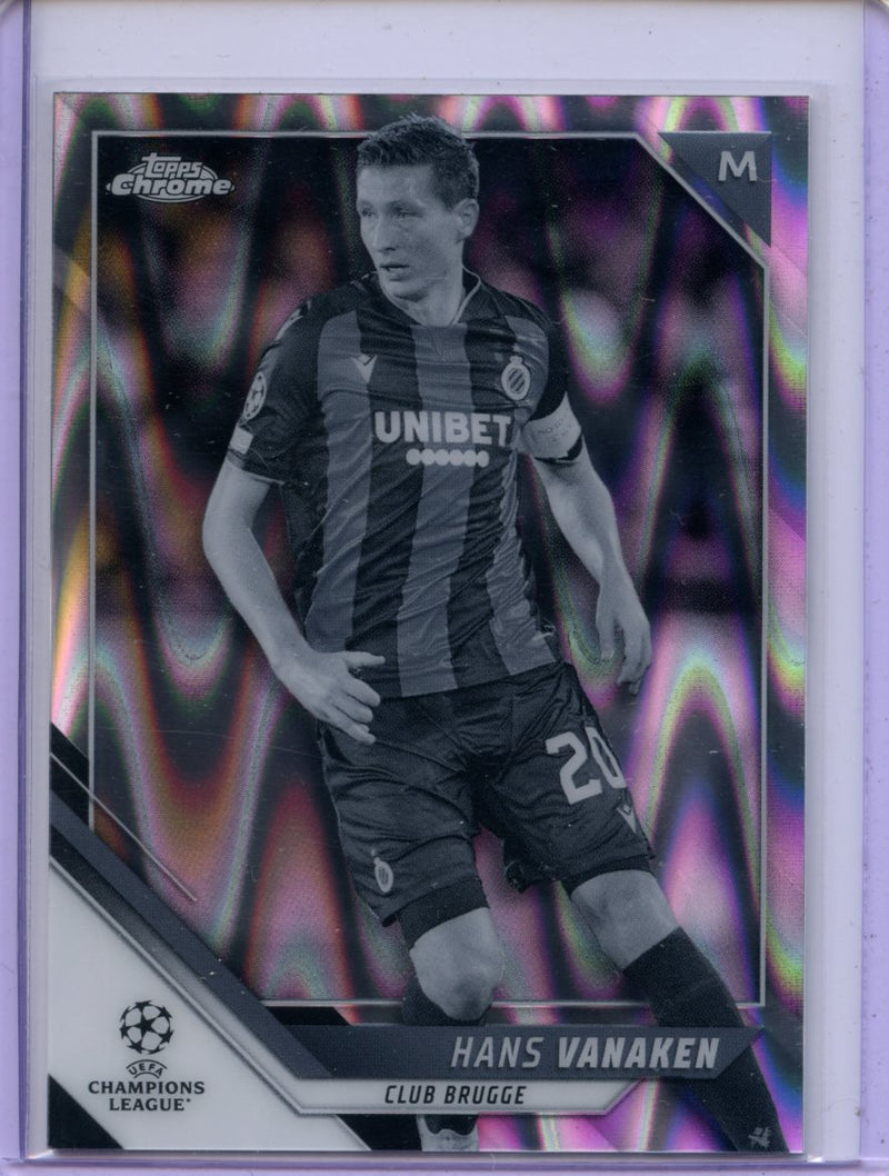 2021-22 Topps Chrome UEFA CL Hans Vanaken Black & White Ray Wave Refractor