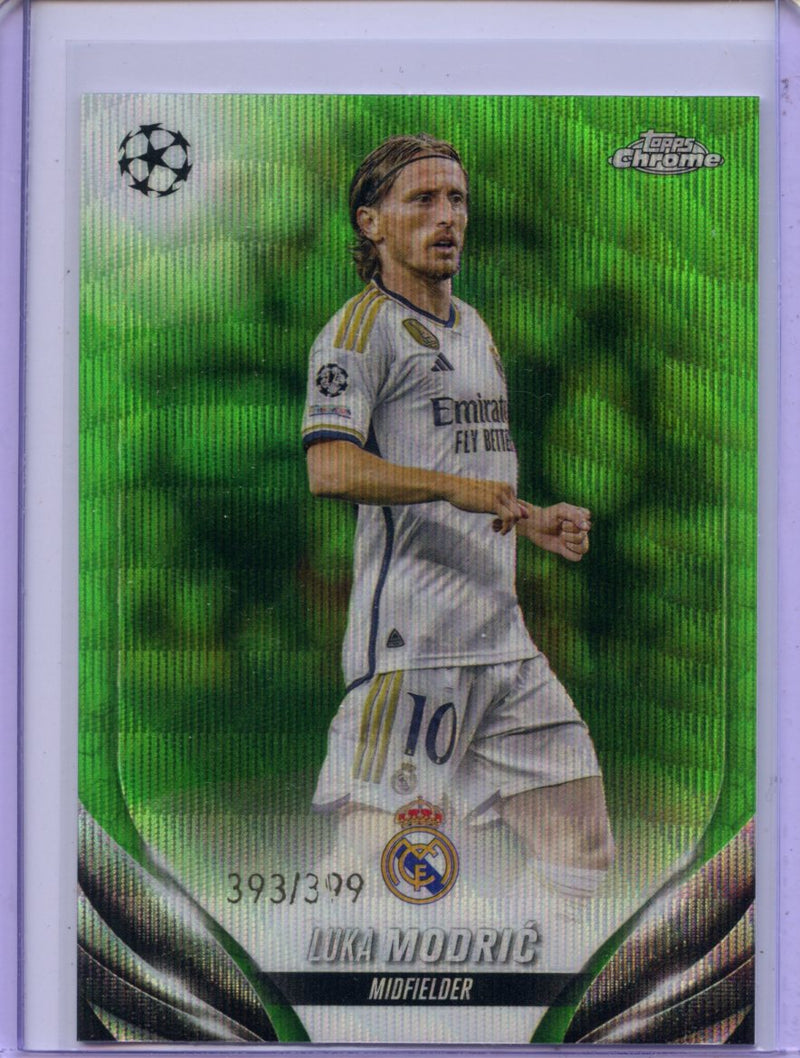 2023-24 Topps Chrome UEFA Luka Modric Neon Green Wave Refractor 393/399