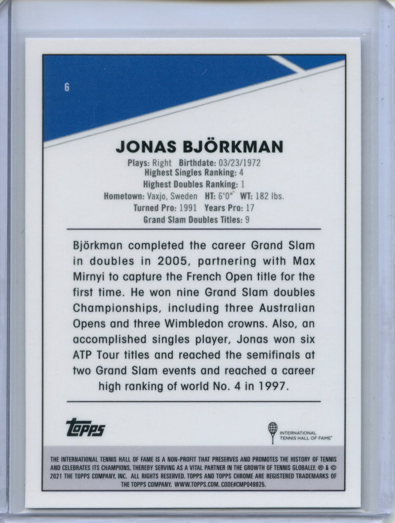 2021 Topps Chrome Tennis Jonas Bjorkman