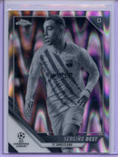 2021-22 Topps Chrome UEFA CL Sergino Dest Black & White Ray Wave Refractor
