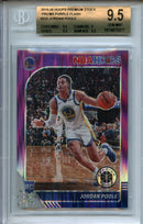 2019-20 Panini NBA Hoops Premium Stock Jordan Poole Purple Flash Prizm 16/35