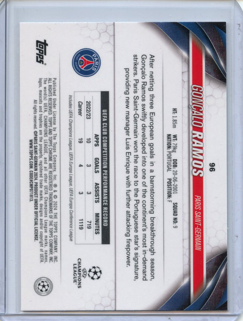 2023-24 Topps Chrome UEFA Goncalo Ramos Aqua Prism Refractor