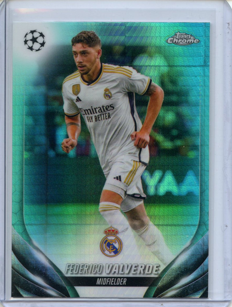 2023-24 Topps Chrome UEFA Federico Valverde Aqua Prism Refractor