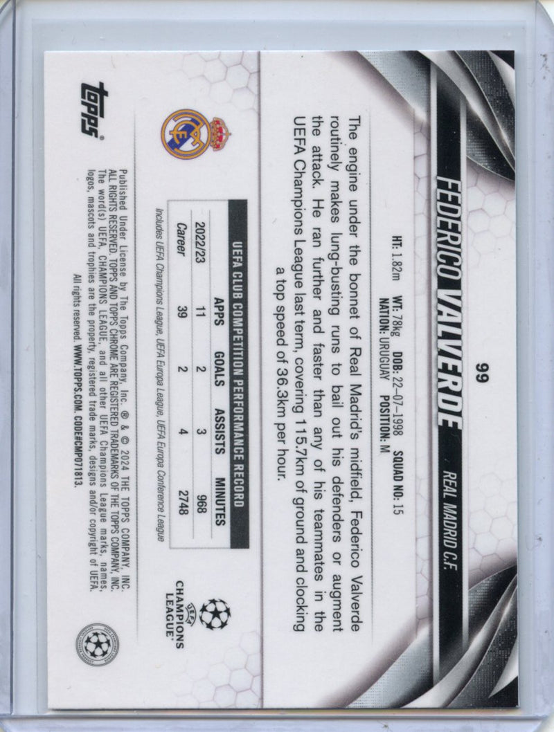 2023-24 Topps Chrome UEFA Federico Valverde Aqua Prism Refractor