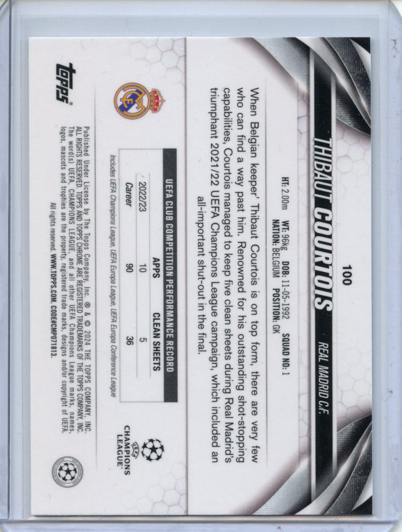 2023-24 Topps Chrome UEFA Thibaut Courtois Aqua Prism Refractor