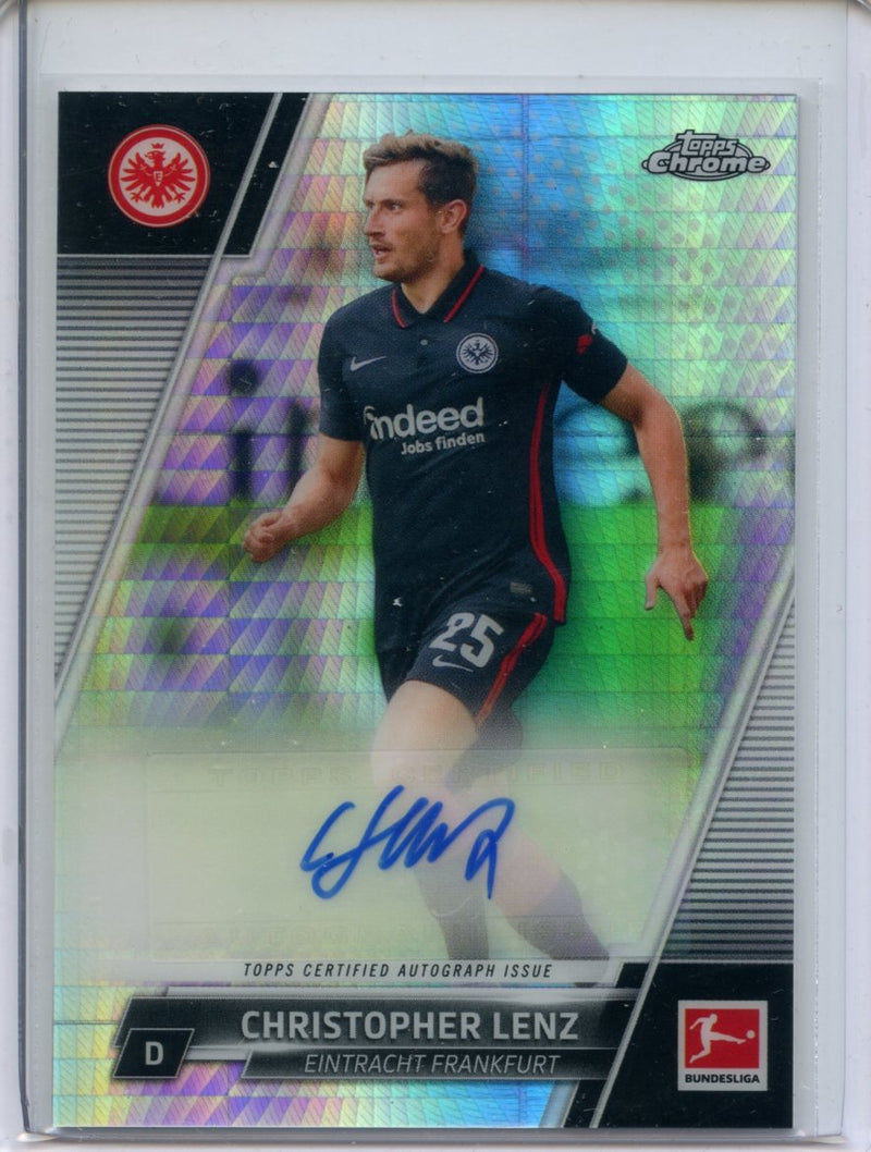 2021-22 Topps Chrome Bundesliga Soccer Christopher Lenz Autograph Prism 124/175