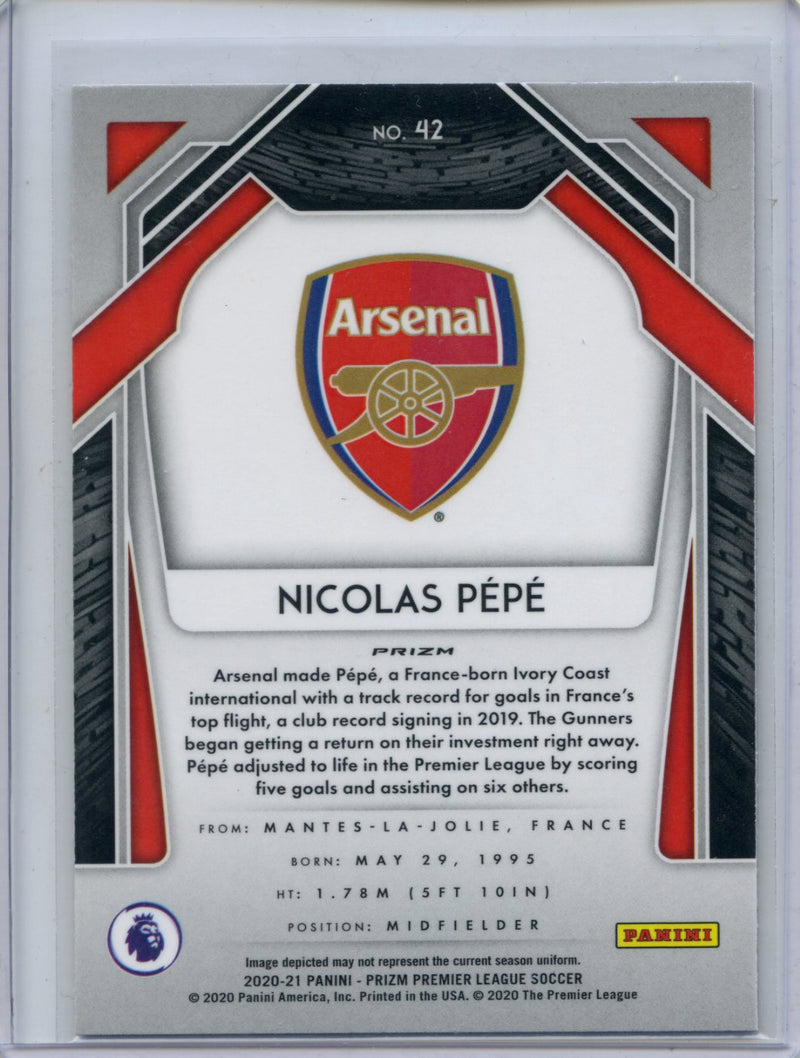 2020-21 Panini Prizm Premier League Nicolas Pepe Red Ice