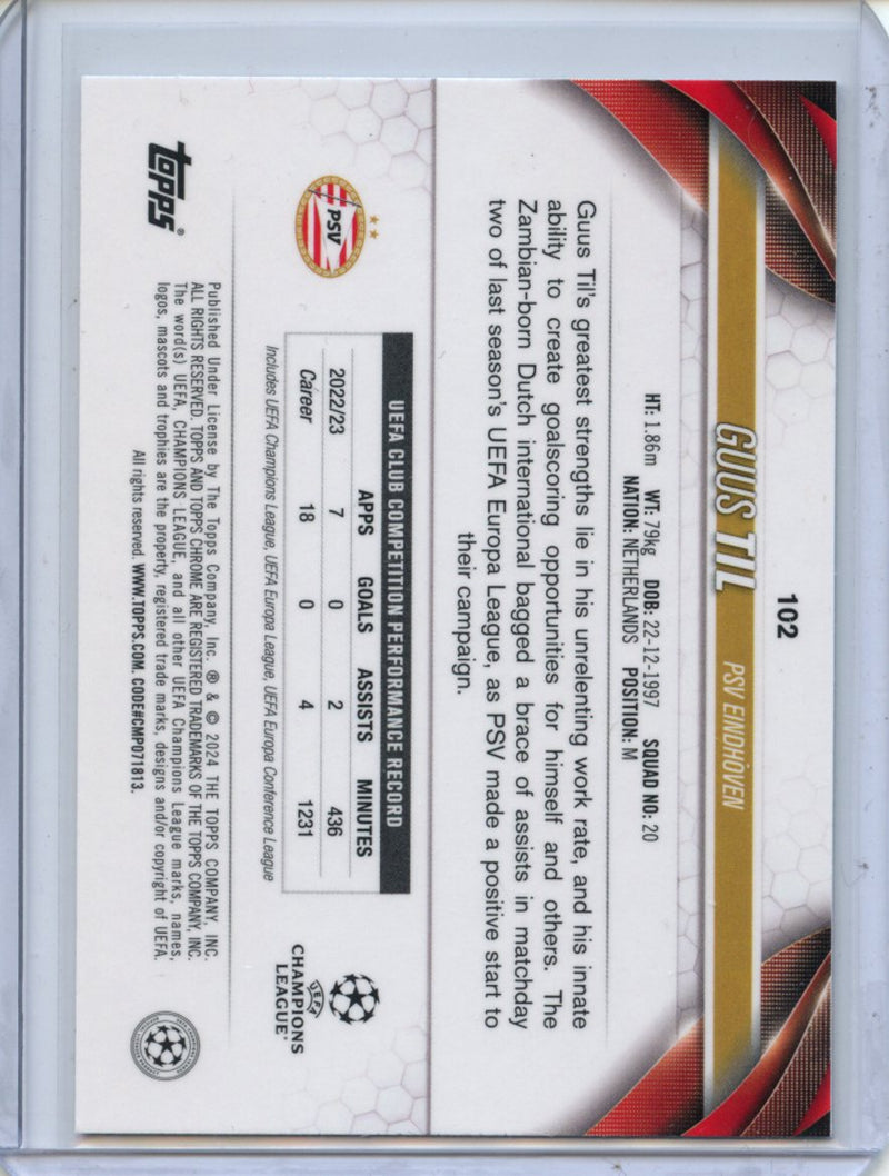 2023-24 Topps Chrome UEFA Guus Til Aqua Prism Refractor