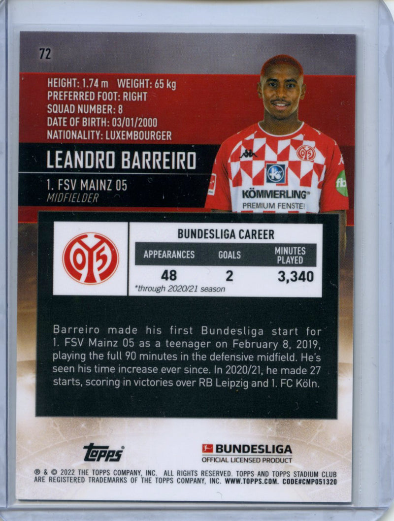 2021-22 Topps Bundesliga Stadium Club Chrome Leandro Barreiro Wave