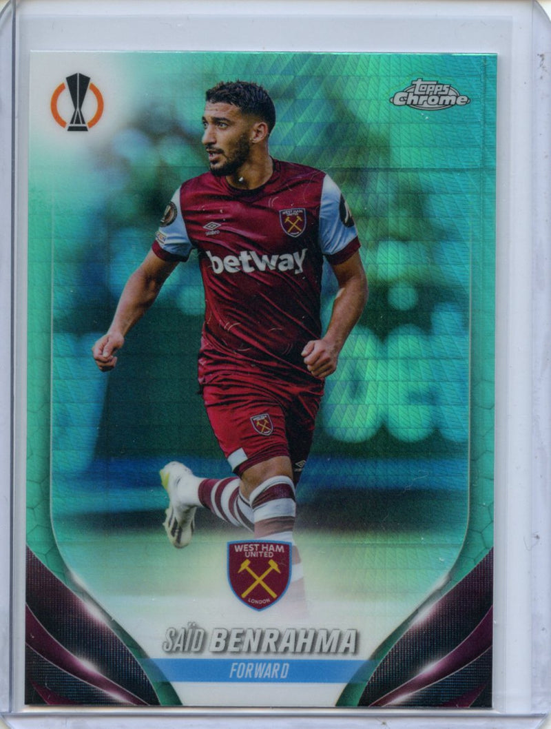 2023-24 Topps Chrome UEFA Said Benrahma Aqua Prism Refractor