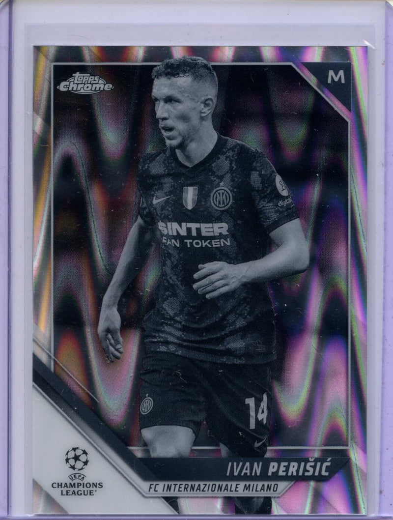 2021-22 Topps Chrome UEFA CL Ivan Perisic Black & White Ray Wave