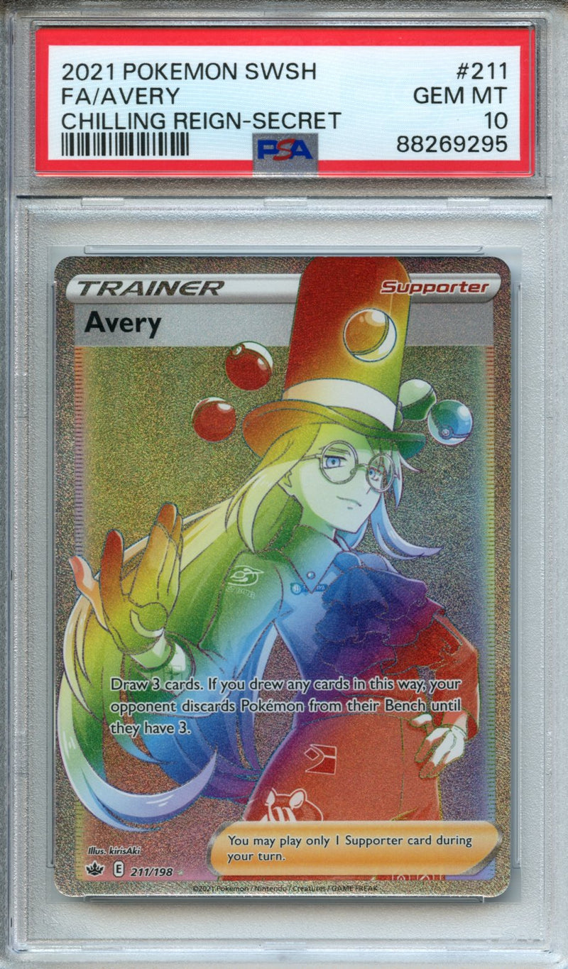 2021 Pokemon Sword & Shield Chilling Reign Secret Full Art Avery