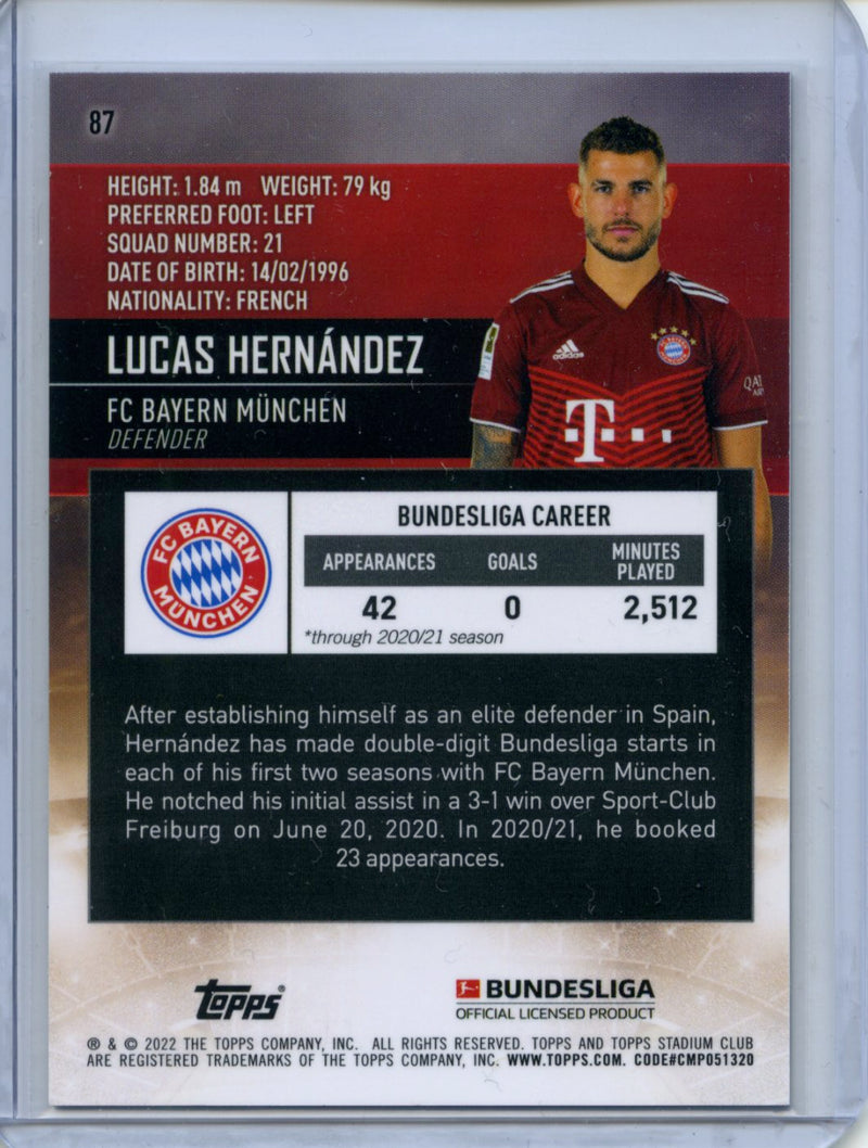 2021-22 Topps Bundesliga Stadium Club Chrome Lucas Hernandez Wave