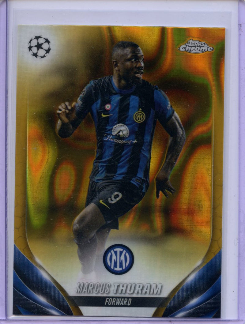 2023-24 Topps Chrome UEFA Marcus Thuram Gold Lava Refractor