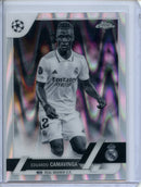 2022-23 Topps Chrome UEFA Eduardo Camavinga Black & White Ray Wave