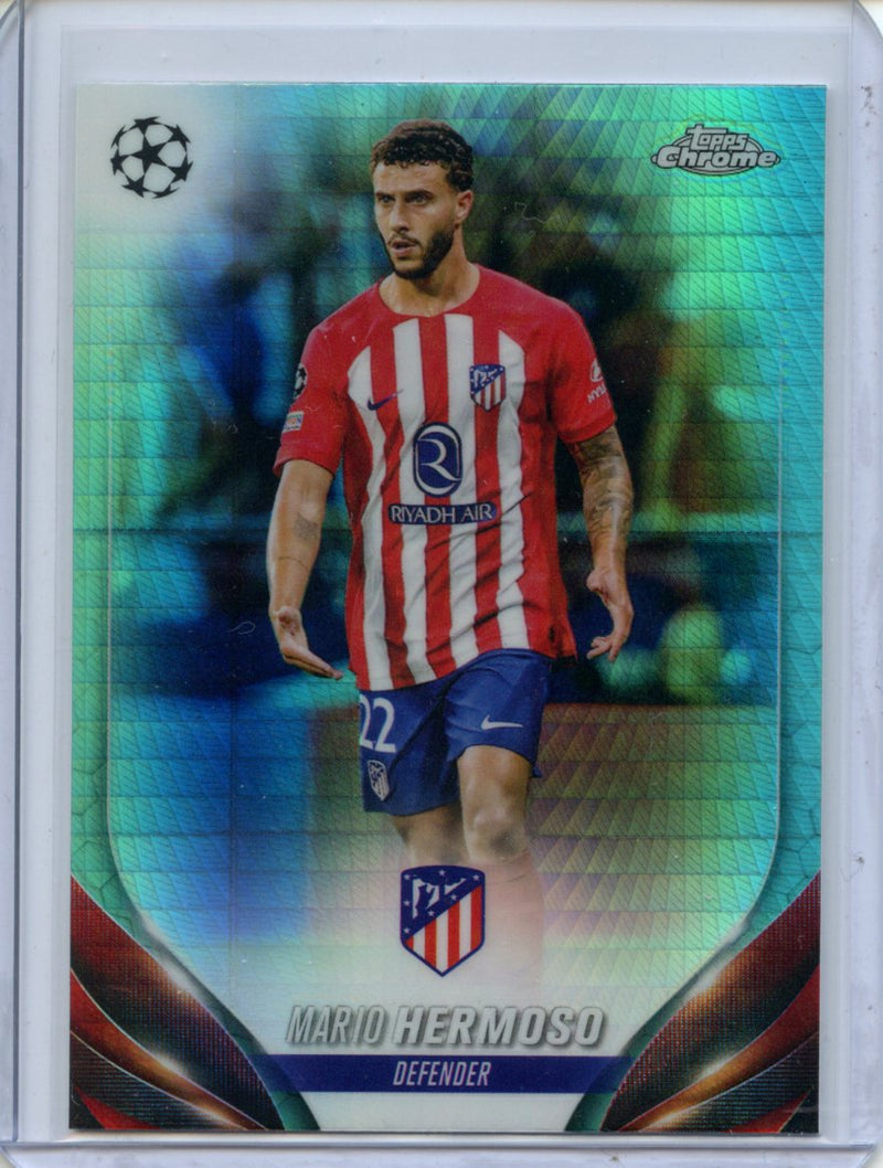 2023-24 Topps Chrome UEFA Mario Hermoso Aqua Prism Refractor