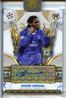 2024-25 Topps Reverence UEFA Club Comps Didier Drogba Crowned Legend Autographs Blue 11/75