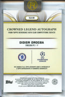 2024-25 Topps Reverence UEFA Club Comps Didier Drogba Crowned Legend Autographs Blue 11/75