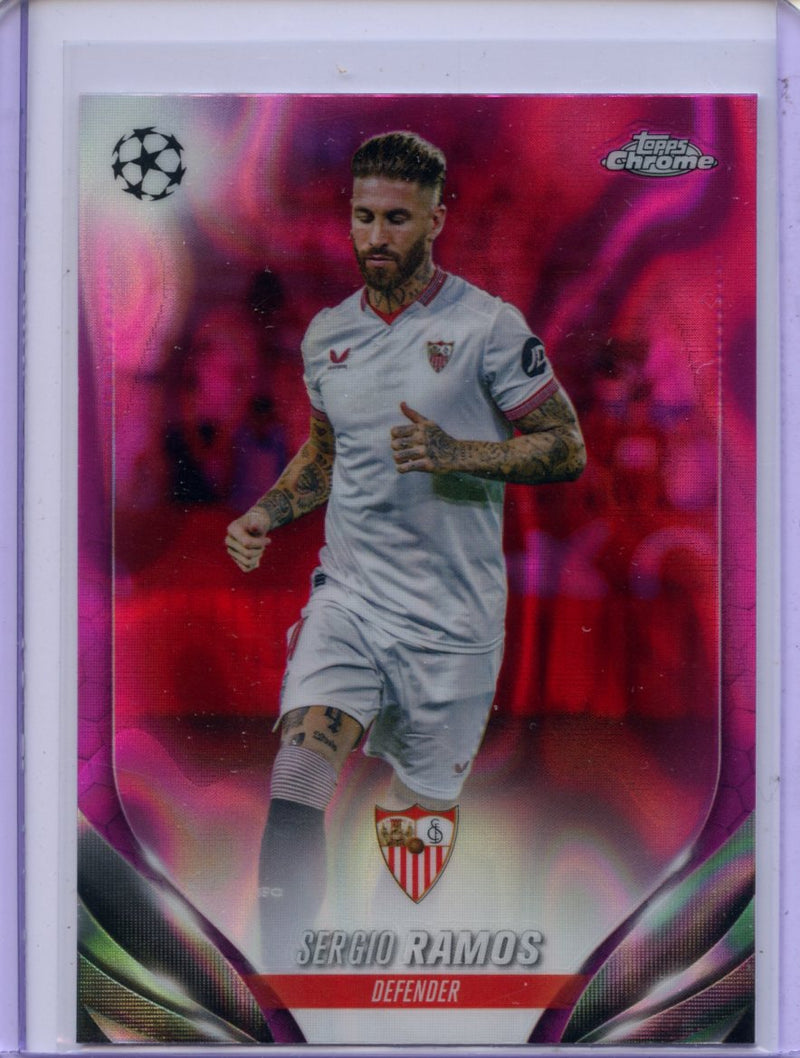 2023-24 Topps Chrome UEFA Sergio Ramos Pink Lava Refractor