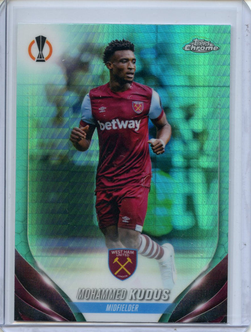 2023-24 Topps Chrome UEFA Mohammed Kudus Aqua Prism Refractor