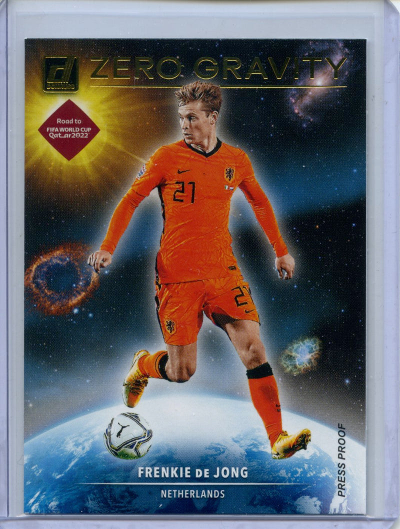 2021-22 Panini Donruss Road To Qatar Frenkie De Jong Zero Gravity Press Proof