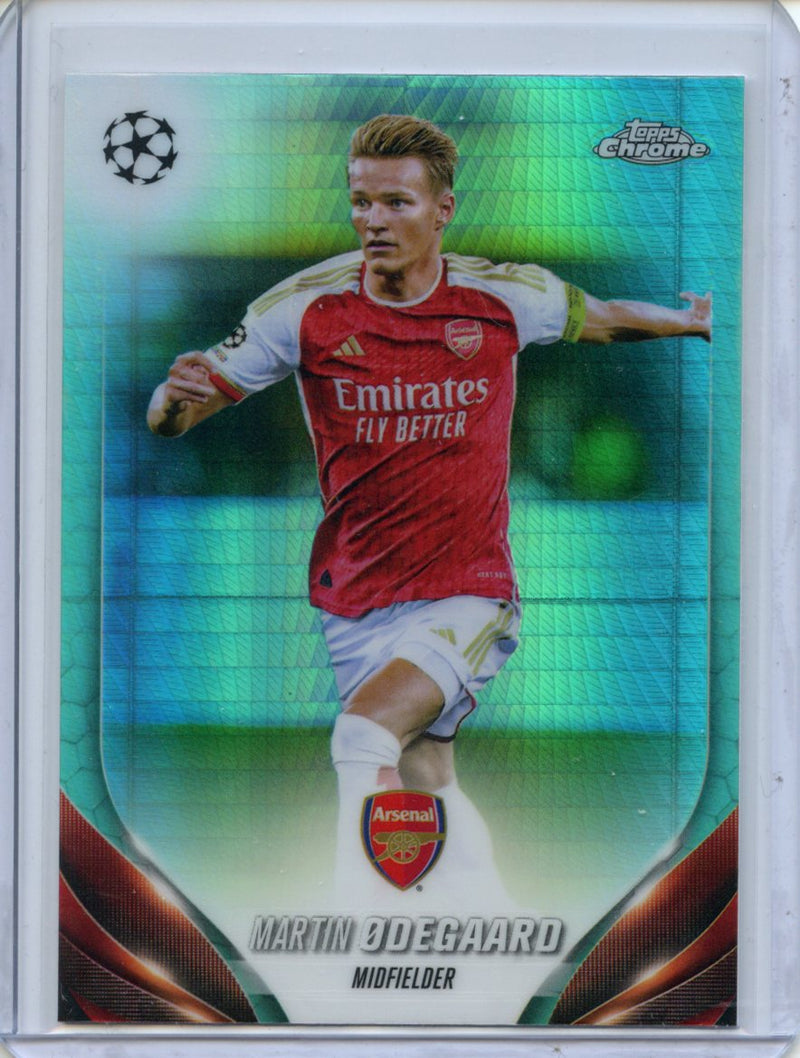 2023-24 Topps Chrome UEFA Martin Odegaard Aqua Prism Refractor
