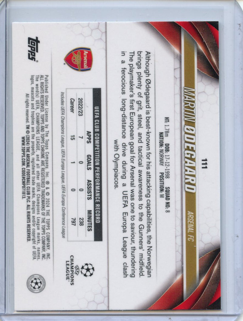 2023-24 Topps Chrome UEFA Martin Odegaard Aqua Prism Refractor