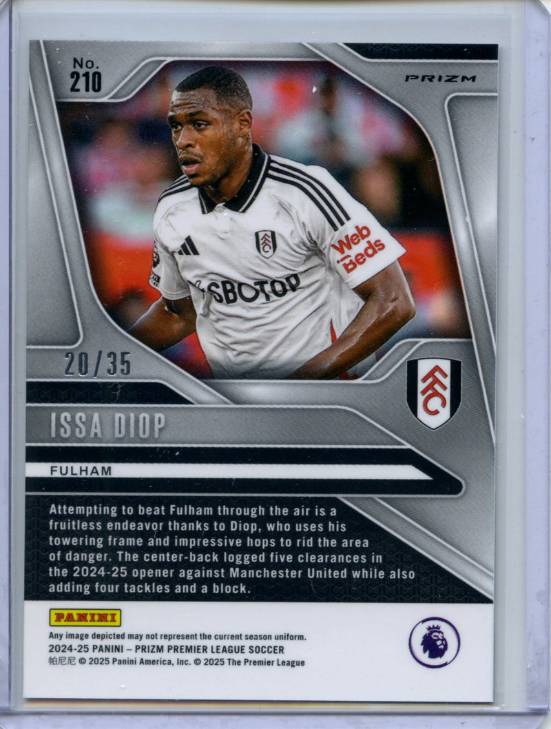 2024-25 Panini Prizm Premier League Issa Diop White 20/35
