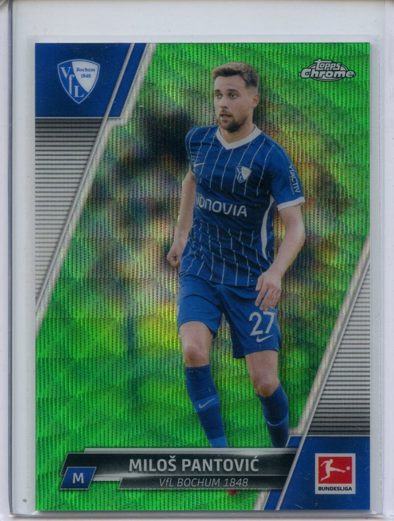 2021-22 Topps Chrome Bundesliga Soccer Milos Pantovic Green Wave Refractor 32/99