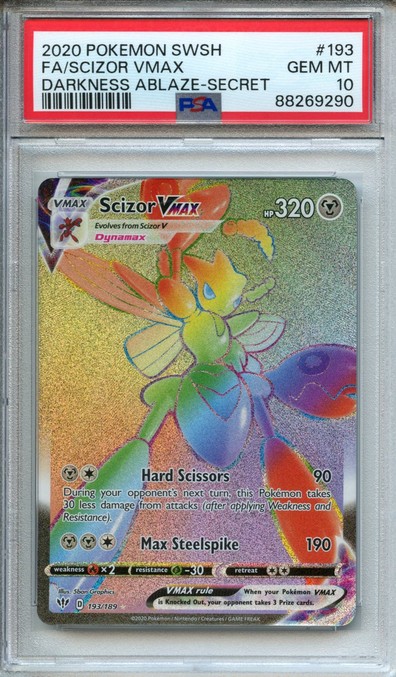 2020 Pokemon Sword & Shield Darkness Ablaze Secret Full Art Scizor VMAX