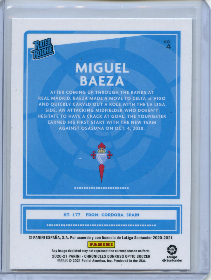 2020-21 Panini Chronicles Miguel Baeza Donruss Optic Rated Rookies La Liga