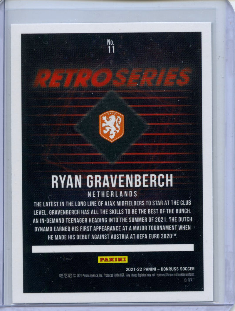 2021-22 Panini Donruss Road To Qatar Ryan Gravenberch Retro Series Press Proof