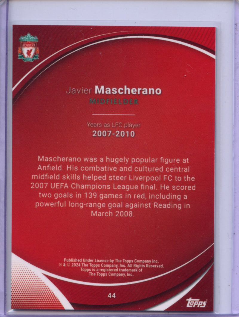 2023-24 Topps Chrome Liverpool Javier Mascherano