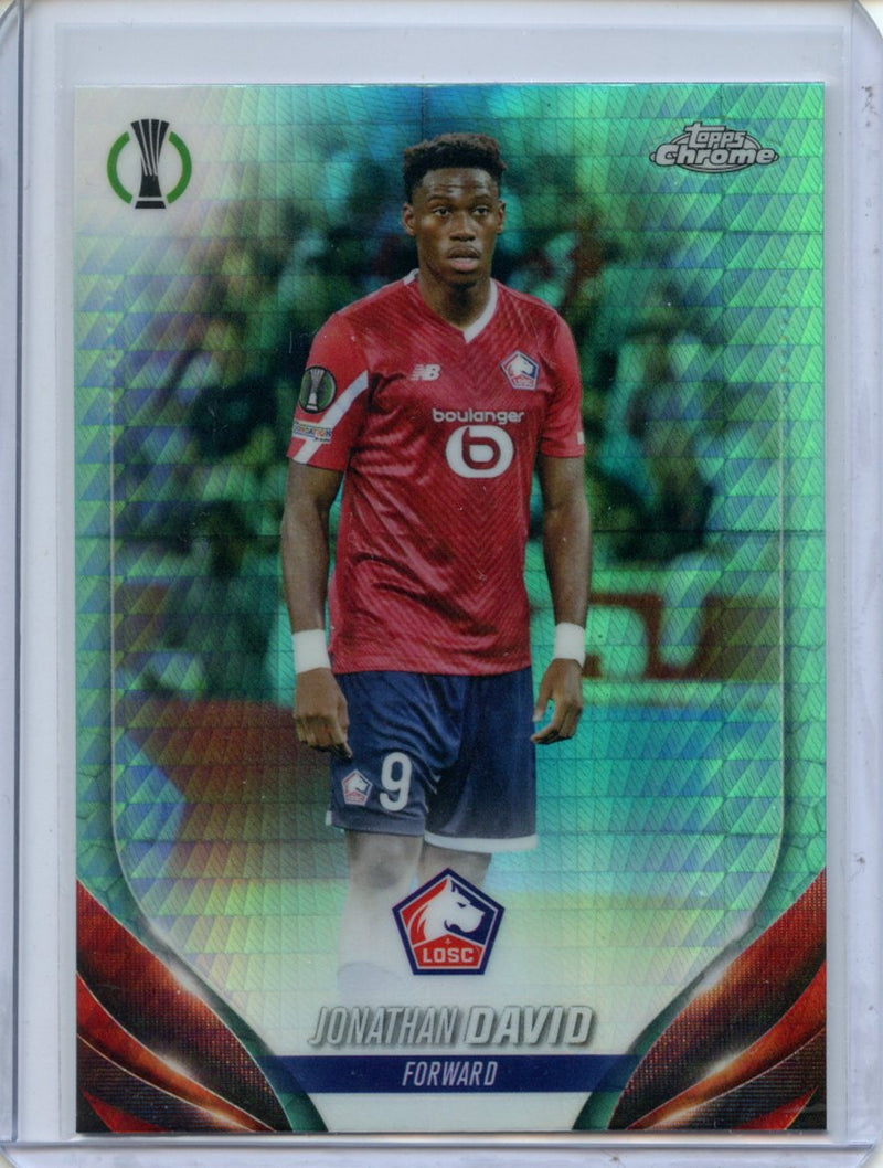 2023-24 Topps Chrome UEFA Jonathan David Aqua Prism Refractor