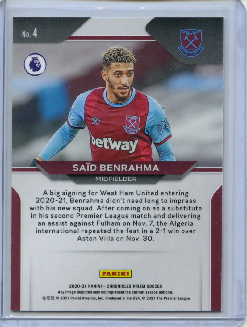 2020-21 Panini Chronicles Said Benrahma Prizm Premier League
