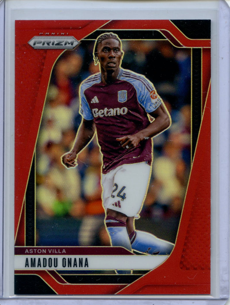 2024-25 Panini Prizm Premier League Amadou Onana Red 127/199