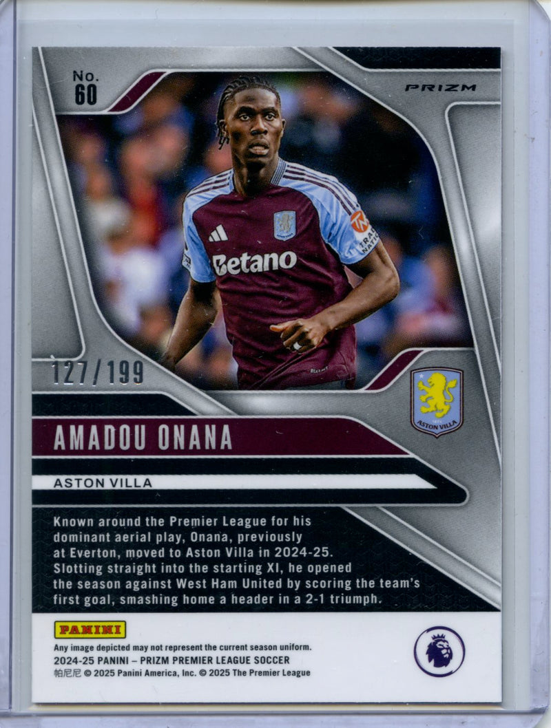 2024-25 Panini Prizm Premier League Amadou Onana Red 127/199