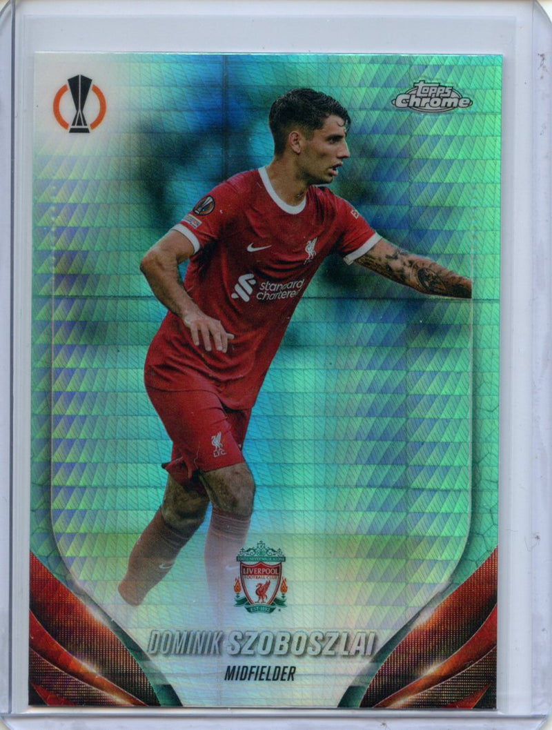 2023-24 Topps Chrome UEFA Dominik Szoboszlai Aqua Prism Refractor
