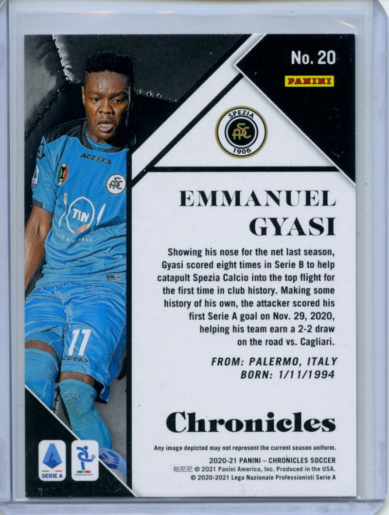 2020-21 Panini Chronicles Emmanuel Gyasi Chronicles Serie A Purple Astro