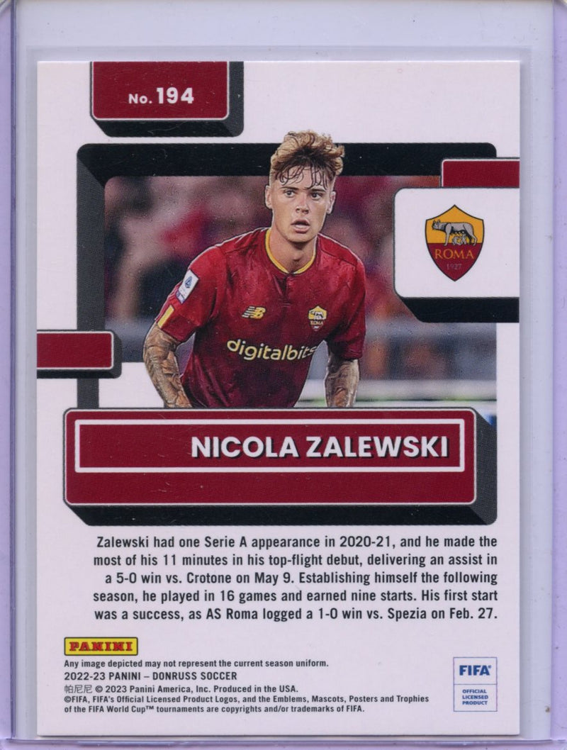 2022-23 Donruss FIFA Nicola Zalewski Rated Rookie