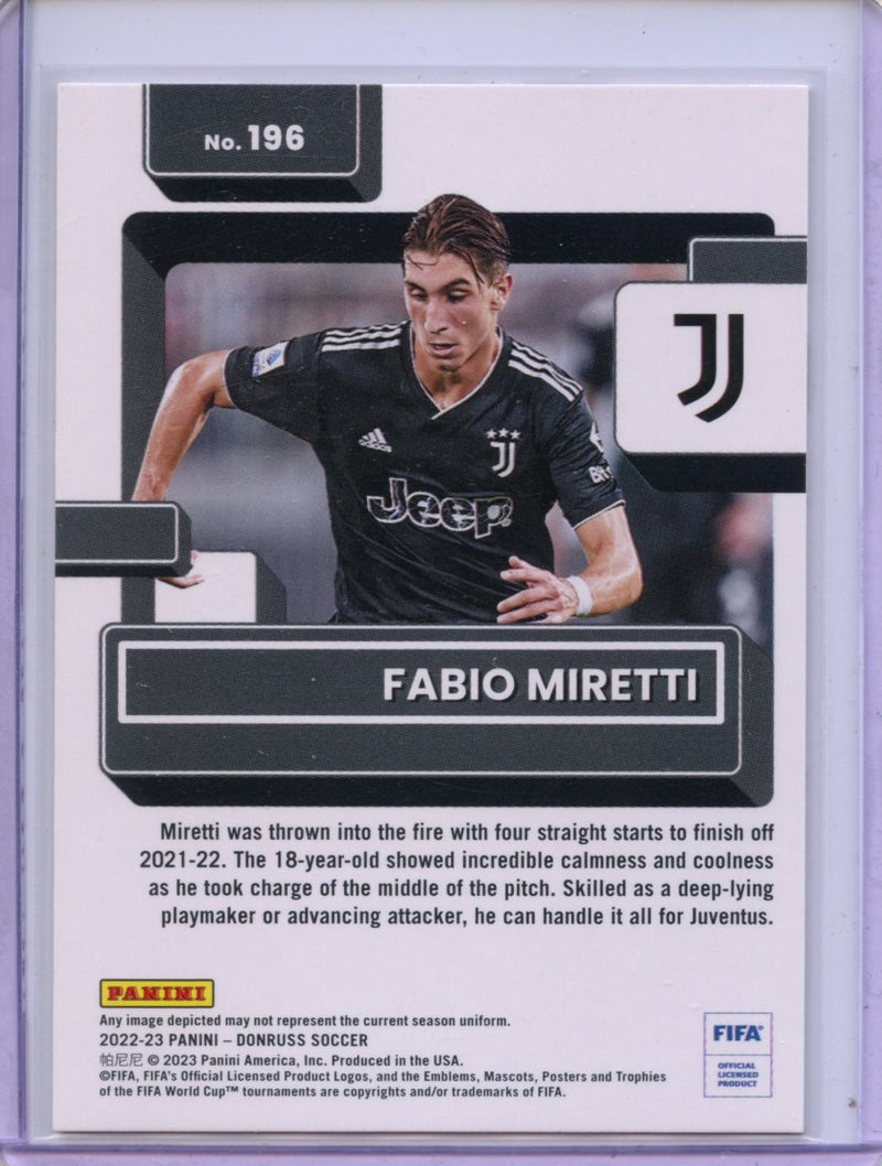 2022-23 Donruss FIFA Fabio Miretti Rated Rookie