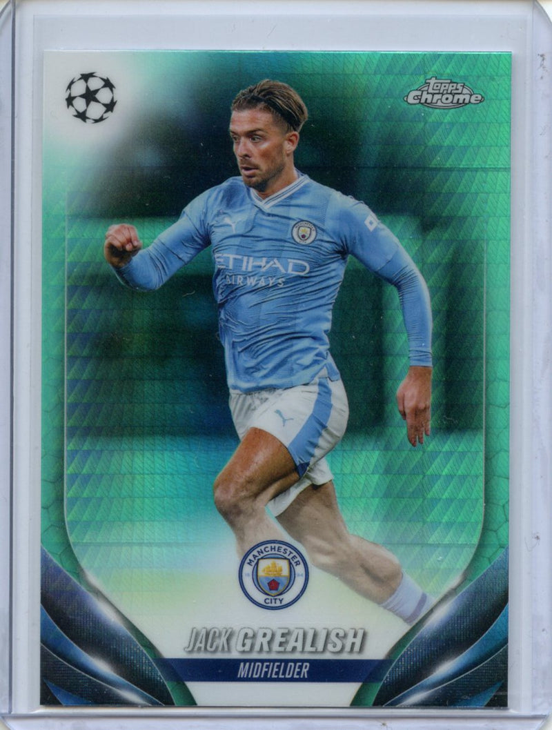 2023-24 Topps Chrome UEFA Jack Grealish Aqua Prism Refractor